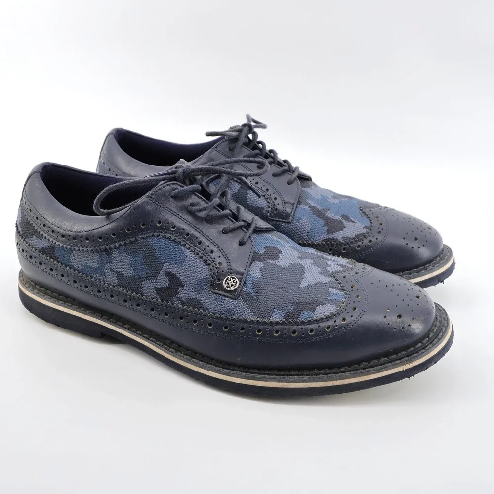 G/FORE Longwing Gallivanter Camo Knit Golf Shoes Navy Mens 12